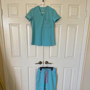 FIGS Neon Blue Scrub Set